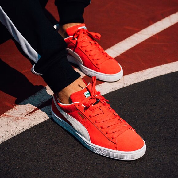 PUMA Red White Suede Classic XXI Leather Shoes 11.5 like New - Picture 5 of 15